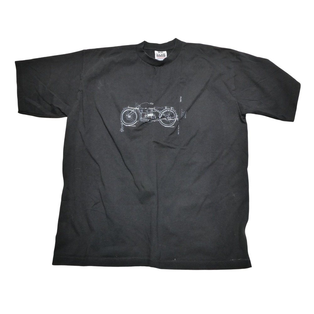 Pro Club Shirt Mens XL Black Heavyweight Motorcycle Blueprint Graphic Tee‎ Top
